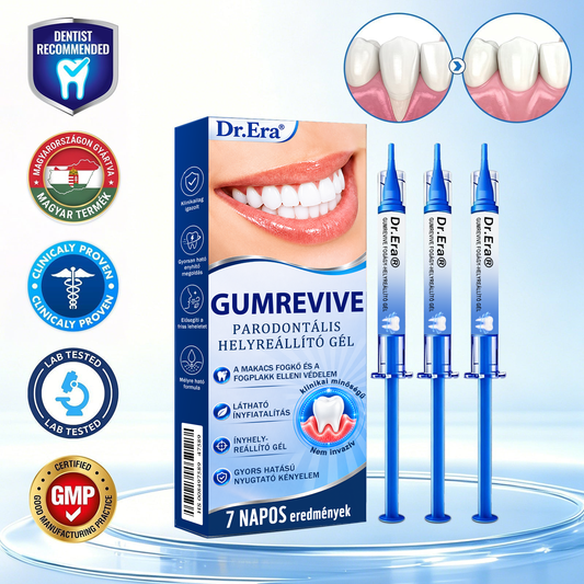 🇭🇺🏅🦷 HIVATALOS ÜZLET | Dr.Era® GumRevive Periodontal Repair Gel — Célzott fogínyápolás lepedék, fogszuvasodás, fogágyproblémák, kellemetlen lehelet és gyenge fogak esetén | Precíziós, leöblítést nem igénylő szájápoló formula
