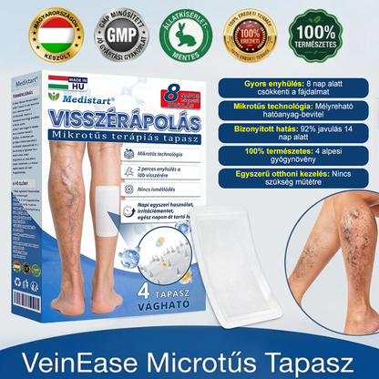 ✨🌿Medistart® Visszérápoló Mikrotűs Gondozó Tapasz ⚡ Azonnali Megkönnyebbülés, Hosszú Távú Eredmények