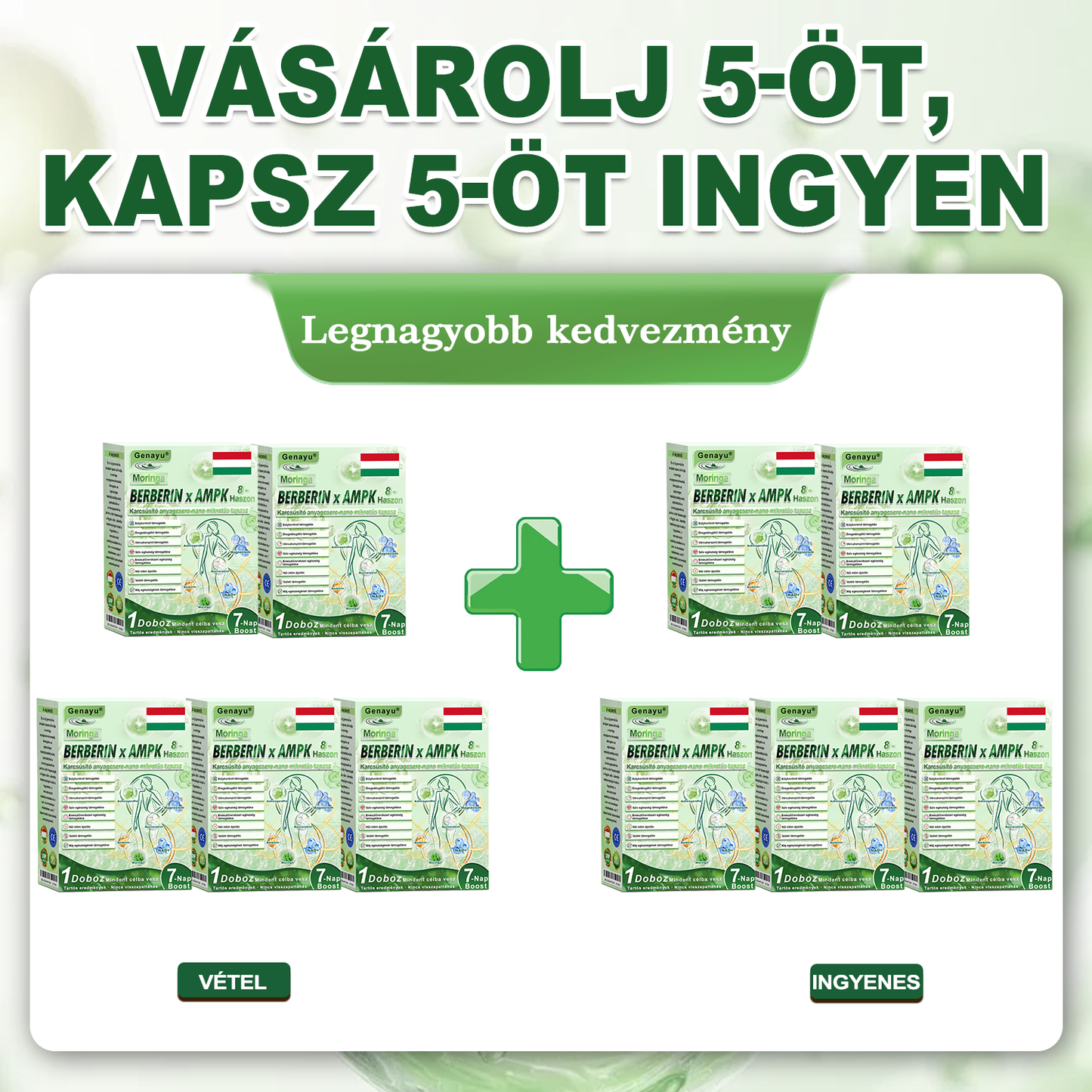 𝐆𝐞𝐧𝐚𝐲𝐮® 𝒎𝒆𝒕𝒂𝒃𝒐𝒍𝒊𝒌𝒖𝒔 𝒏𝒂𝒏𝒐 𝒎𝒊𝒌𝒓𝒐𝒕ű𝒔 𝒕𝒂𝒑𝒂𝒔𝒛🎉 (Csak naponta egyszer használható, látható eredmények 7 napon belül!) ✅ Berenil + Moringa formuláció, ideális tömegtúlzsúlláshoz, bőrhiányossághoz, cukorbetegséghez, apnához és ízületi problémákhoz 💥💥