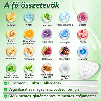𝐆𝐞𝐧𝐚𝐲𝐮® 𝒎𝒆𝒕𝒂𝒃𝒐𝒍𝒊𝒌𝒖𝒔 𝒏𝒂𝒏𝒐 𝒎𝒊𝒌𝒓𝒐𝒕ű𝒔 𝒕𝒂𝒑𝒂𝒔𝒛🎉 (Csak naponta egyszer használható, látható eredmények 7 napon belül!) ✅ Berenil + Moringa formuláció, ideális tömegtúlzsúlláshoz, bőrhiányossághoz, cukorbetegséghez, apnához és ízületi problémákhoz 💥💥