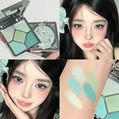 5 Colors Eyeshadow Palette Purple Glitter Pearlescent Matte Eye Shadow Shimmer Makeup Long Lasting Women Beauty Eye Cosmetics
