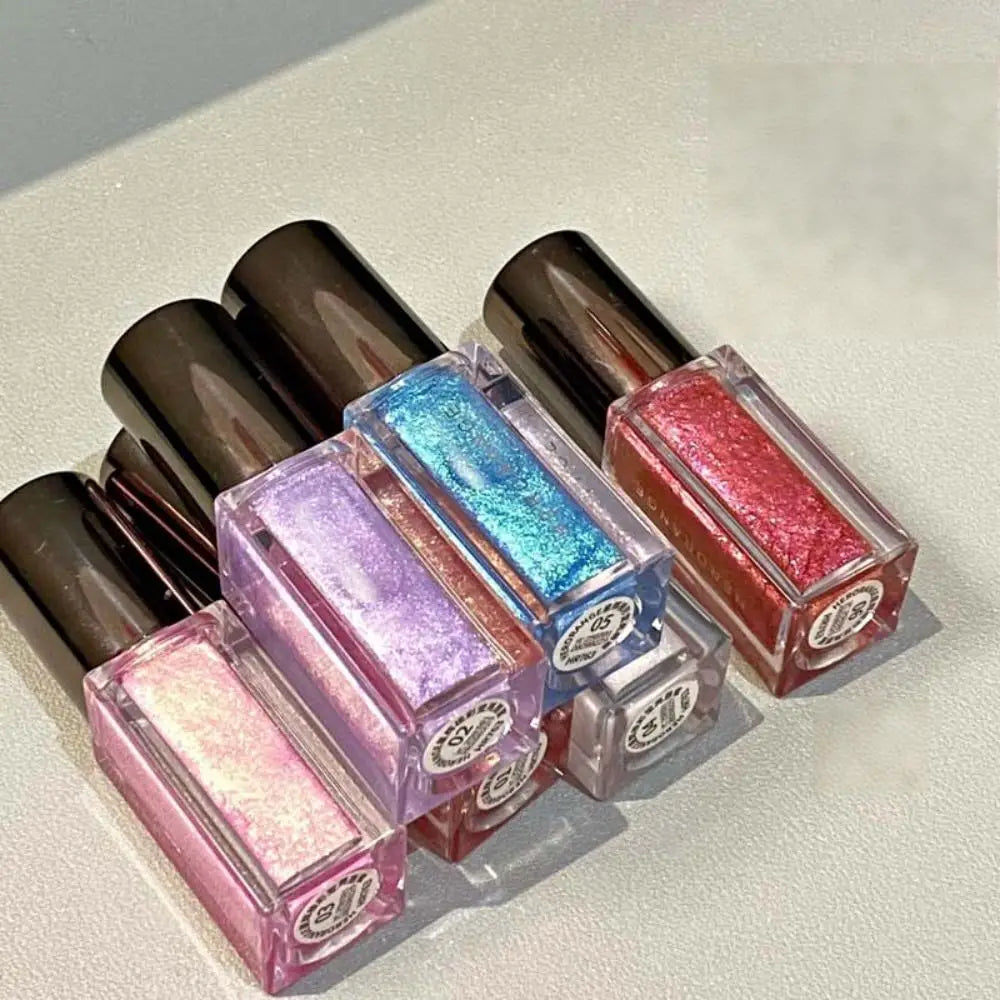 Glittering Mirror Lip Glaze, Watery Shimmering Light Lip Gloss Makeup 6 Colors, Hydrating Moisturizing, Long Lasting