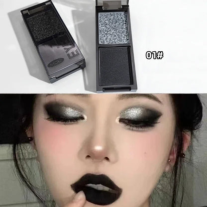 Two-color Black Red Eyeshadow Palette Multifunctional Makeup Palette Silky Matte Blood Red Eyeliner Silkworm Lower Shadow Makeup